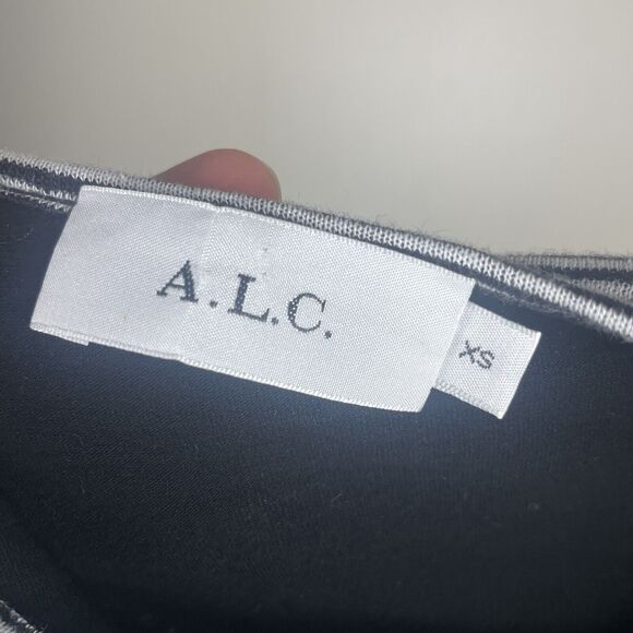 ALC Women’s Size XS Black And White Striped Linen Classic Tank Dress - Picture 8 of 10